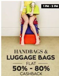 flash sale paytm bags and luggage 80% cashback