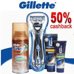 gillette products flat 50% extra cashback paytm