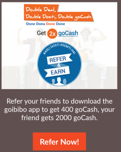 goibibo hotels refer and earn
