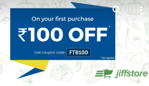 jiffstore Rs 100 off on Rs 300 + 15 cashback bangalore