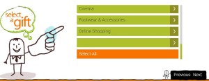 mygyftr select category of voucher Rs 100 off