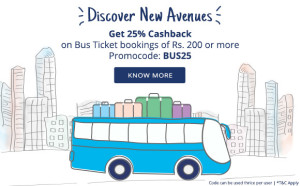 paytm 25 cashback on bus tickets