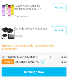 paytm Rs 50 free recharge from alive app