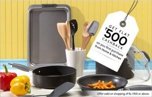 paytm home and kitchen Rs 500 off on 1000