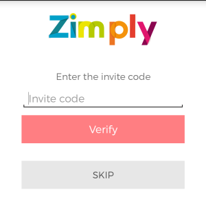 zimply app enter invite code