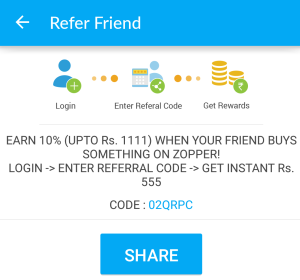 zopper app refer and earn Rs 555
