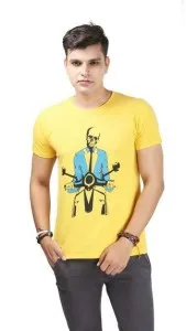 Paytm Cult Republic Yellow Cotton T-Shirt