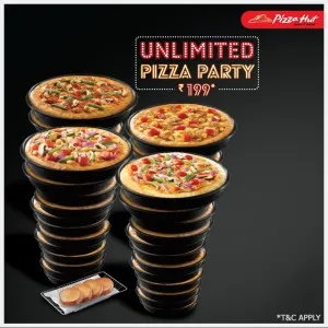 Pizzahut – Unlimited Pizza Party at just Rs 199 at selected places