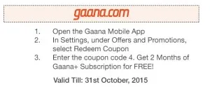 gaana app voucher for 2 months amazon freedom sale