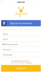 jugnoo app autorickshaw or food sign up