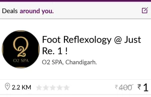 little deals foot reflexology at just Re 1