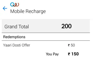 quikwallet 25% off on mobile recharges