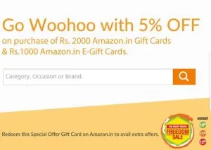 woohoo amazon gift card 5% discount