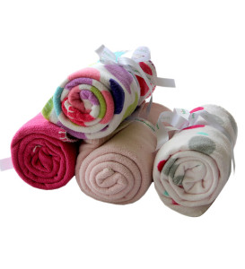 Pepperfry Azaani Pink Super Soft Baby Blanket - Set of Four at Rs 360