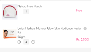 nykaa buy products worth Rs 2000 and get a skin care pouch free