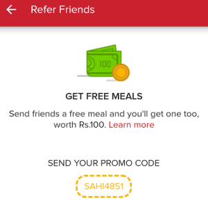 zomato app refer and earn