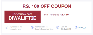 Ebay Rs 100 off on Rs 110
