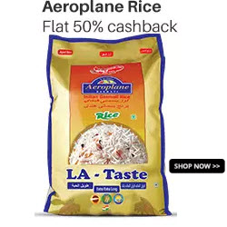 Paytm Aeroplane & Palm Tree Basmati Rice 50 cb