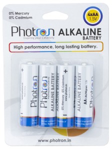 Photron High Performance AA Alkaline Battery 4 Pack, Anti-Leak Protection, PHT-ALK-BP4AALR6 LR6 MIGNON 1.5V - Total 4 AA BATTERIES rs 39 only amazon