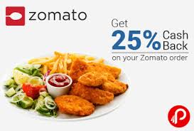 Zomato 25 cb via Mobikwik