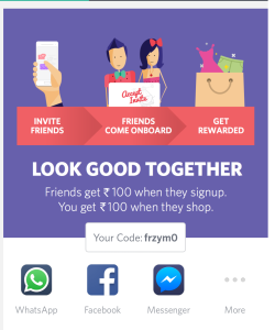 myntra app refer and earn Rs 100