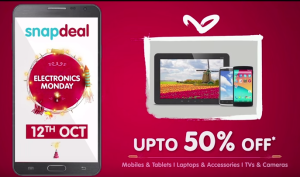 snapdeal electronics monday 12th october 2015