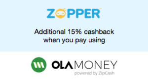 zopper 15% cashback with olamoney