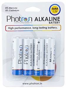 Amazon Photron High Performance AA Alkaline Battery 4 Pack 1.5V - Total 4 AA BATTERIES