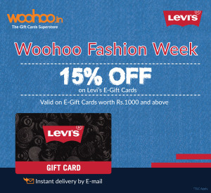 Woohoo levis 15% off