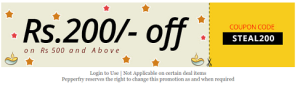 Pepperfry Rs 100 off on Rs 200 or Rs 200 off on Rs 500