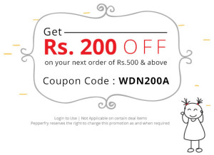 Pepperfry Rs 100 off on Rs 200 or Rs 200 off on Rs 500 Extra 1 off