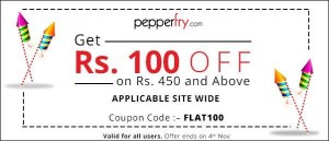 Pepperfry Rs 100 off on Rs 450