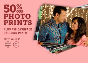 Zoomin Photo prints at flat 50 off Extra Rs 50 cashback on order worth Rs 99 or more via Paytm
