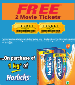 horlicks 1 kg pack 2 free movie tickets