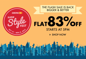 jabong flat 83 off on clothing 5 pm