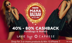 paytm mahabazaar sale get exciting discounts + 40-80 cashback on bags and wallets