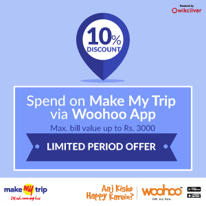 woohoo make my trip 10 percent off