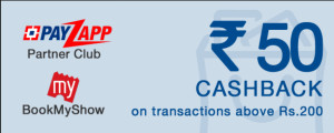 Bookmyshow Get Rs 50 cb on paying via Payzapp