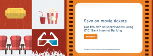 Bookmyshow- Get flat Rs 25 cashback on booking tickets via ICICI Net banking