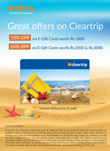 Cleartrip Woohoo 10 percent