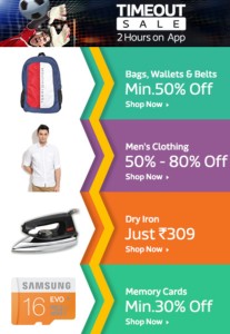 Flipkart App Grab amazing deals at time out sale