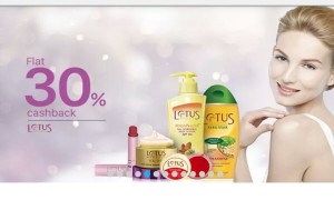 Paytm Buy Lotus Herbal beauty Products at flat 30 cashback