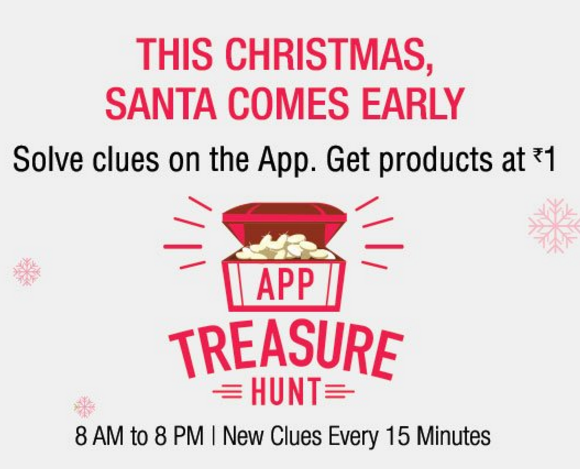 amazon app treasure hunt christmas special get products for Re 1