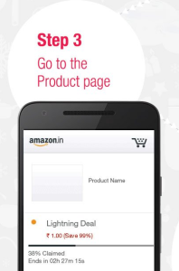 amazon app treasure hunt get product at Re 1