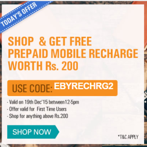 ebay get Rs 200 mobile recharge new users