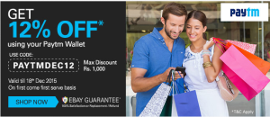 ebay paytm 12% off using paytm wallet