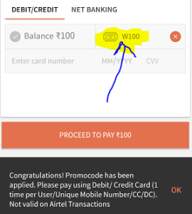freecharge Rs 100 cashback on Rs 100 recharge or bill
