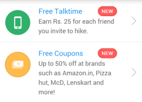 hike app get snapdeal Rs 100 off coupon