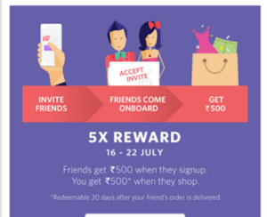 myntra refer and earn 500 points 16-22 july