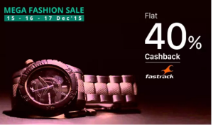 paytm mega fashion sale get 40 cashback on fasttrack watches